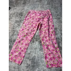VTG Lilly Pulitzer women's cotton blend snail print zip capri pants 0P